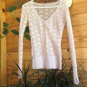 Mohair light pink knitted sweater shirt